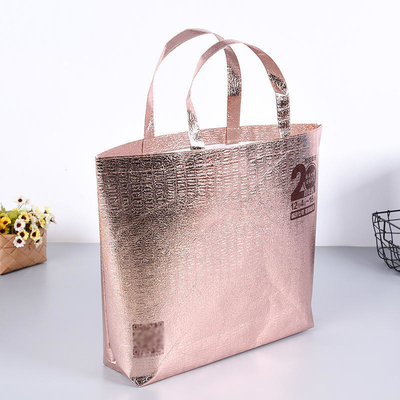 Portable Lamination Nonwoven Packaging Bag für Lebensmittel und Rose Gold Eco PP Material