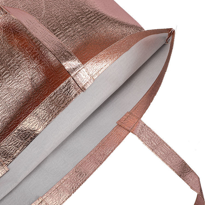 Portable Lamination Nonwoven Packaging Bag für Lebensmittel und Rose Gold Eco PP Material