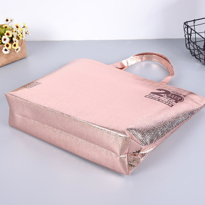 Portable Lamination Nonwoven Packaging Bag für Lebensmittel und Rose Gold Eco PP Material