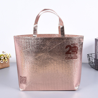 Portable Lamination Nonwoven Packaging Bag für Lebensmittel und Rose Gold Eco PP Material