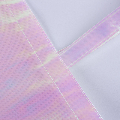Ausstellung Custom Logo Rosa Holographische nicht gewebte Irisescent Tote Tasche zum Hochzeitsgeschenk