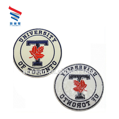 Individuelles Logo Golf Broderierte Gewebte Patches bei Direct mit Leinwand Stoff