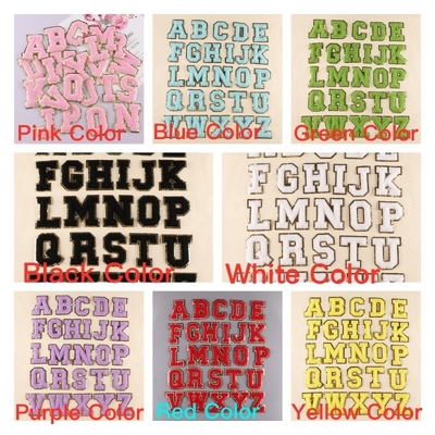 Pink Gold Border Iron Auf Kleber Reparatur Alphabet Näh-Applikationen mit 3D Twill Stoff