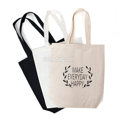 Ausstellung Mautgedruckte Öko-Recycelte Leere Einkaufstüte Einfache Bio-Baumwolle Leinwand Tote-Tasche Mit Logo