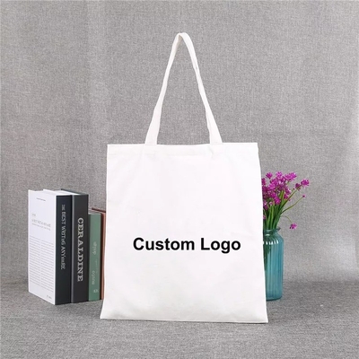 Einfache, leere Bio-Calico-Baumwolle Leinwand Lebensmittelgeschäft Tote Bag Custom Logo Größe gedruckt