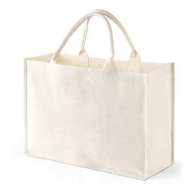 Tasche Quadratform Laminate wasserdichte Leinwand Baumwolle Shopping Tote Strandtasche für die Werbung
