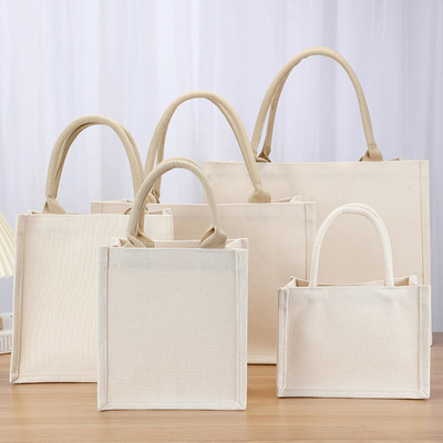 Tasche Quadratform Laminate wasserdichte Leinwand Baumwolle Shopping Tote Strandtasche für die Werbung