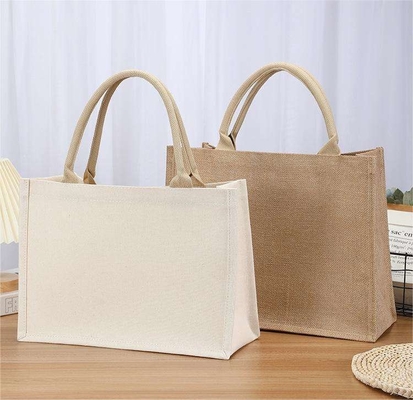 Tasche Quadratform Laminate wasserdichte Leinwand Baumwolle Shopping Tote Strandtasche für die Werbung