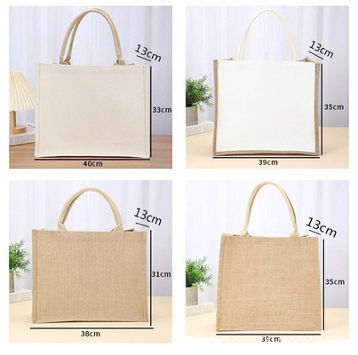 Tasche Quadratform Laminate wasserdichte Leinwand Baumwolle Shopping Tote Strandtasche für die Werbung