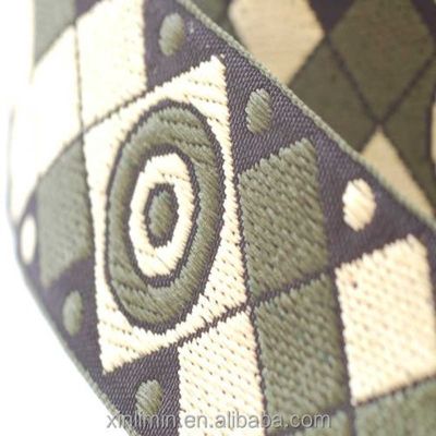 100% Baumwollstoff Custom Design Doppelgesicht Jacquard Ethnische Spitze Stickband Trim
