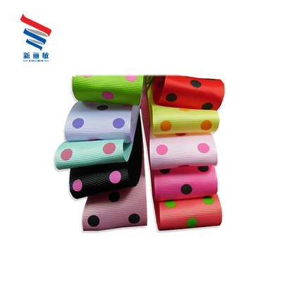 100% Polyester, benutzerdefiniertes Polka-Dots Grosgrain-Band mit der gewünschten Breite