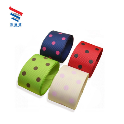 100% Polyester, benutzerdefiniertes Polka-Dots Grosgrain-Band mit der gewünschten Breite