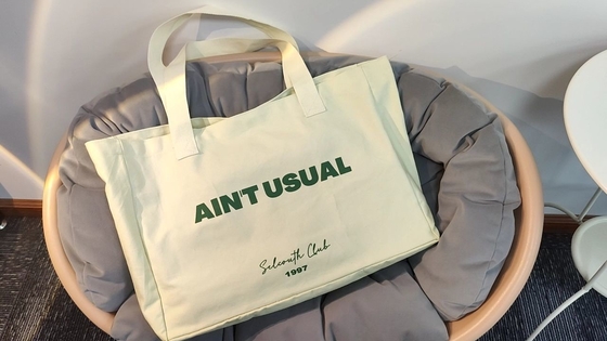 Ausstellung Custom Logo Druck Großformat Baumwolle Leinwand Tote Bag für den aktiven Lebensstil