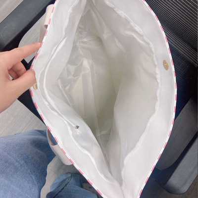 Großmarkt-Einkaufsschultertasche gestreifte Tote-Tasche Leinwand ideal für Geschäftsshopping