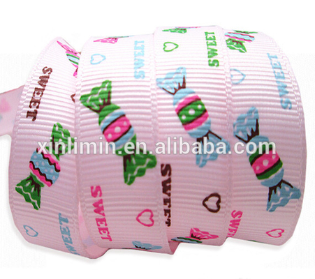 Verpackungsband mit individuell gedrucktem Logo 3 mm-100 mm Breite Satin/Grosgrain Stofftyp