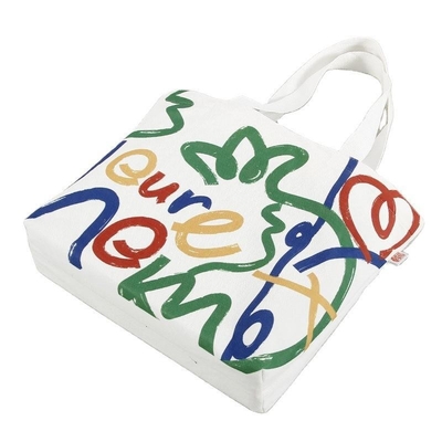 Großkapazitäts-Shopping-Tasche mit Smiley-Gesicht und Logo
