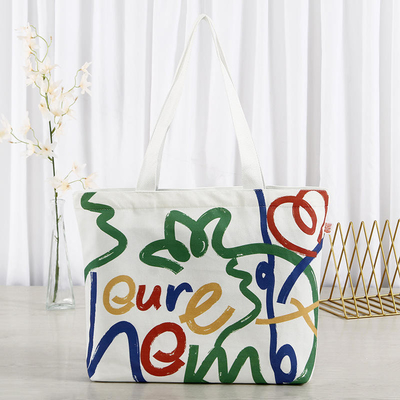 Großkapazitäts-Shopping-Tasche mit Smiley-Gesicht und Logo