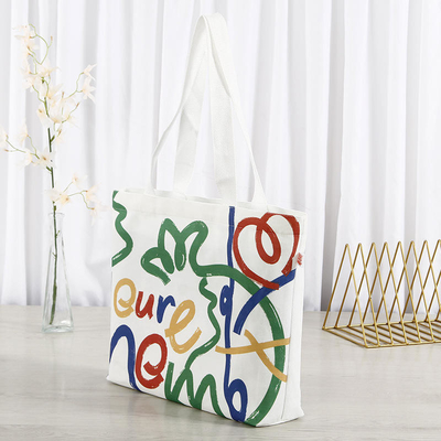 Großkapazitäts-Shopping-Tasche mit Smiley-Gesicht und Logo