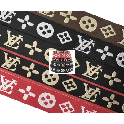 Custom Logo Gewebte Jacquard Gürtel Webbing in schwarzer Farbe für 38mm Nylon Schultergurt