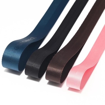 Custom Logo Gewebte Jacquard Gürtel Webbing in schwarzer Farbe für 38mm Nylon Schultergurt
