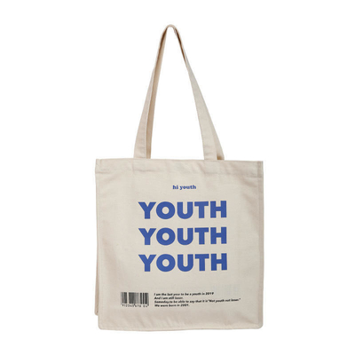 Custom Logo gedruckt Wiederverwendbare Leinwand Kaufwaren Baumwoll-Tote-Taschen mit Innentasche