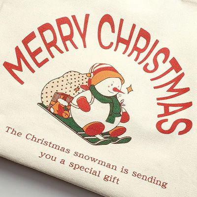 Hochleistungs-Einkaufstasche mit Weihnachtsleinwand Wiederverwendbarer Lebensmittelbeutel mit langem Griff