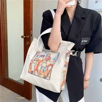 OEM-Anpassung Schwerlast-Baumwoll-Leinwand-Shopping-Tote-Tasche mit individuellem Logo-Design