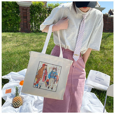 OEM-Anpassung Schwerlast-Baumwoll-Leinwand-Shopping-Tote-Tasche mit individuellem Logo-Design