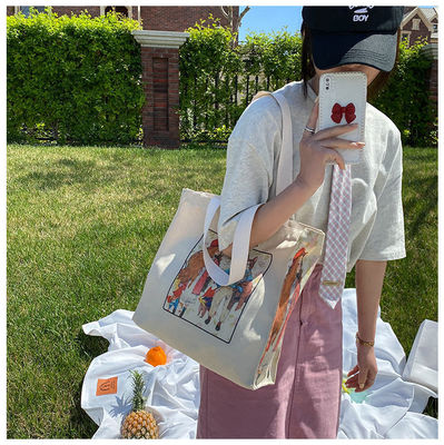 OEM-Anpassung Schwerlast-Baumwoll-Leinwand-Shopping-Tote-Tasche mit individuellem Logo-Design