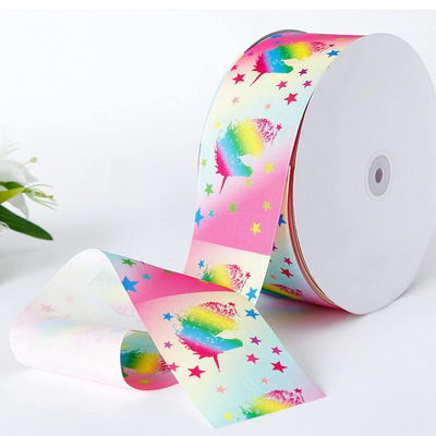 Silk Edge Einhorn Grosgrain Band mit Satingewebe aus 100% Polyester