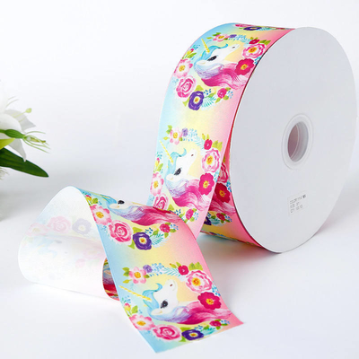 Silk Edge Einhorn Grosgrain Band mit Satingewebe aus 100% Polyester