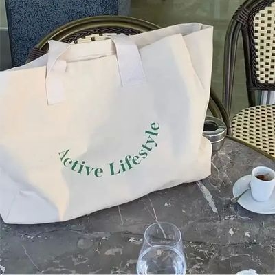 Personalisiertes Logo Öko-freundlich Schwerlast-Übergröße Großer Lebensmittelwaren Baumwolle Leinwand Tote Tasche