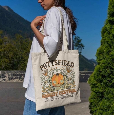 Personalisiertes Logo Große Bio-Baumwolle Leinwand Lebensmittelgeschäft Tote Bag für OEM / ODM