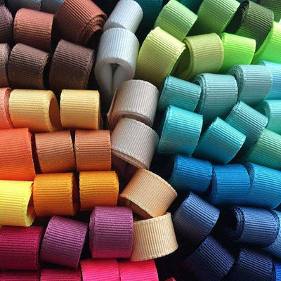 6mm-40mm 196 Farbauswahl Custom Streifen Polyester Grosskörnchenband in Satingewebe