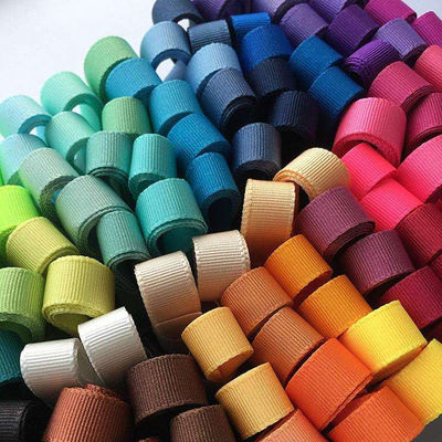 6mm-40mm 196 Farbauswahl Custom Streifen Polyester Grosskörnchenband in Satingewebe