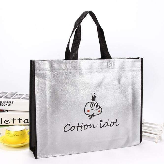 Nicht gewebte Stofftasche Custom LOGO Druck Laser Metallfilm Tote Tasche für Schals Schals
