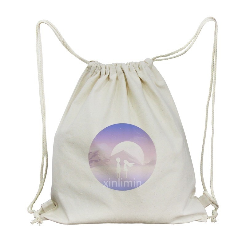 Custom Logo Custom Bio-Baumwolle Tote-Tasche Recycling-Baumwolle Leinwand-Tasche Schnürtasche