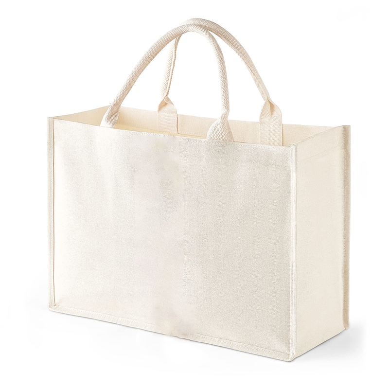 Tasche Quadratform Laminate wasserdichte Leinwand Baumwolle Shopping Tote Strandtasche für die Werbung