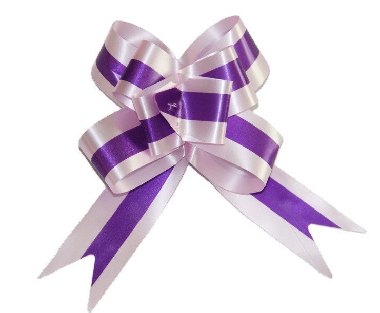 Schöne und schnelle Farbe Organza Ziehen Sie Stringbögen für Hochzeitsfeier in Satinmaterial