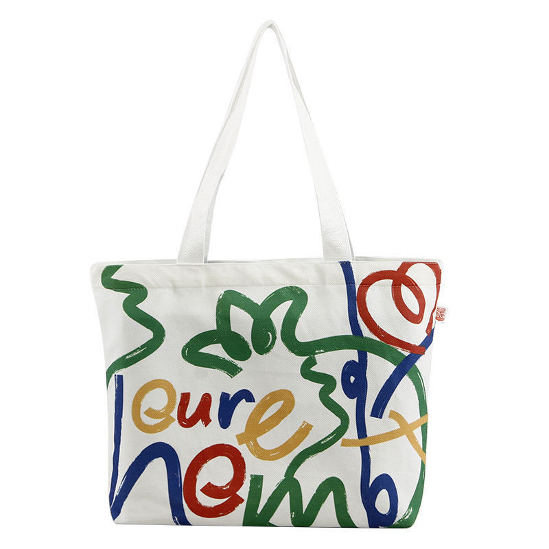 Großkapazitäts-Shopping-Tasche mit Smiley-Gesicht und Logo